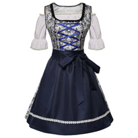 Damen Blumenmuster Dirndlkleid | Mini – Marine