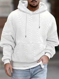 Justus – Langärmeliger Strickpullover Mit Kapuze – Weiß