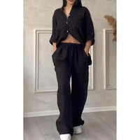 Kelen™ | Urban Stilvolles Hemd und Hosen-Set – Schwarz