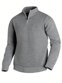 Noel | Lässiger Strickpullover Mit Reißverschluss – Grau
