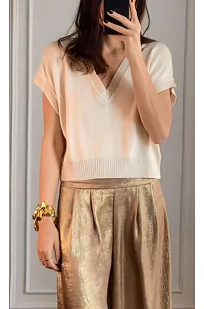 Sally - Frauen elegantes Metallic-Set