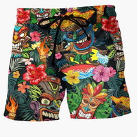 Simon | Bedruckte Badeshorts – Braun