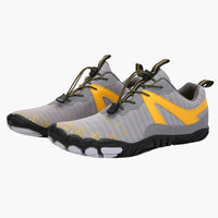 Unisex Flache Barfuß schuhe mit Fünf-Zehen-Design und rutschfester Sohle – Grau / Gelb