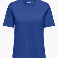 Damen T-Shirt mit Rundhalsausschnitt und kurzen Ärmeln – königsblau