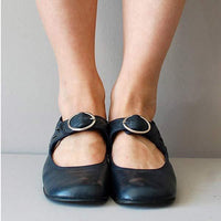 Fiona - Klassische orthopädische Schuhe mit runder Spitze – Marine