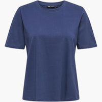 Damen T-Shirt mit Rundhals und kurzen Ärmeln aus Leichtstoff – Marine