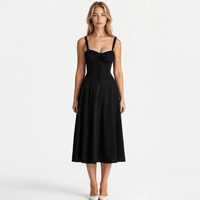 Liana - Schickes Midikleid – Schwarz