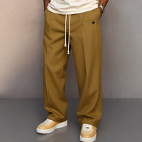 Henri - Bequeme Herrenhose mit Zugband – Braun