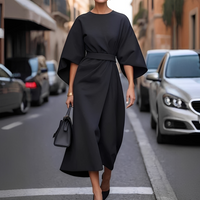 Lauriane - Stilvolles Damenkleid mit Laternenärmeln – Schwarz