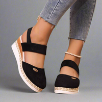 Gerneliese | Elegante Orthopädische Plateau-Sandalen – Schwarz