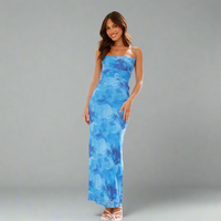 Hermine | Premium Floral Maxi Dress für besondere Anlässe – Blau