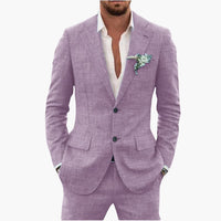 Herren Sommeranzug mit Revers und langen Ärmeln – Lavendel