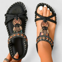Viola | Damen Riemchen Sandalen Offen Flach Komfort Sommer Casual – Graphit Schwarz