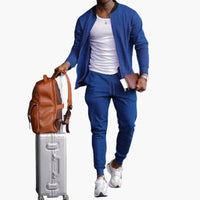 Herren Freizeitanzug mit Reißverschlussjacke und Jogginghose – Blau