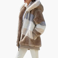 Damen jacke mit Kapuze und Reißverschluss – Khaki