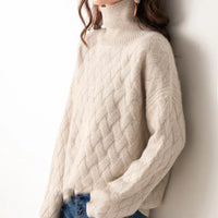 MICHAELA - ELEGANTER LOCKERER KASCHMIR-PULLOVER – Beige