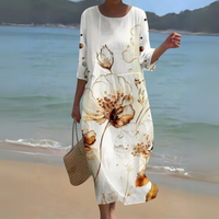 Miranda™ | Stilvolles Blumenkleid – Weiß