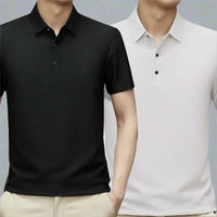 OLYMPS Polo Shirt | Sommerliches Atmungsaktives Slim Fit Herren Poloshirt Kurzarm | 2-Pack – Schwarz | Weiß