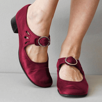Damen Vintage Sandalen | Niedriger Absatz – Rot