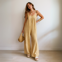 Nicole™ | Lässiger gestreifter Jumpsuit – Gelb
