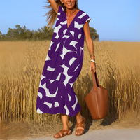 Valerie™| Luftiges Kleid mit V-Ausschnitt – Lila
