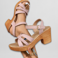 Xara | Geflochtene Sandaletten – Rosa