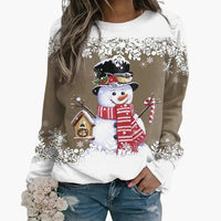 Juliana | Schneemann Weihnachtspulli – Khaki