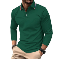 Rafael | Premium Polo Herren stilvoll mit kontrastierendem Kragen – Grün