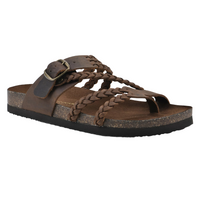 Petrona - Gepolsterte geflochtene Sandalen – Braun