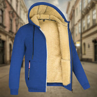 Kuschelige Sherpa-gefütterte Kapuzenjacke für Männer – Blau