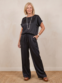 Shiloh | Kurze Ärmel Jogginghose Set – Schwarz