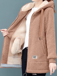 Adalyn - Fleece-Kapuzenjacke – Braun