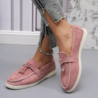 Rilena - Elegante Loafers mit dekorativen Nahtdetails in Knotenform – Rosa