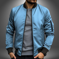 Manfred | Leichte handgefertigte Jacke – Hellblau