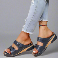Verharda | Orthopädische Ledersandalen mit Sofort-Komfort – Dunkelblau