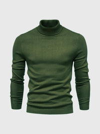 Rollkragen Pullover Herren Baumwolle | Elegant & Bequem – Dunkelgrün