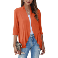 SEVDA - LEICHTER CARDIGAN MIT DREIVIERTELÄRMELN – Orange