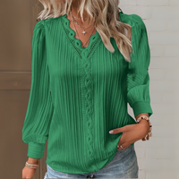 Maria™ | Elegante Bluse im Ibiza-Stil mit Spitzendetails – Grün