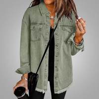 Roxanne™ | Vintage-Jeansjacke – Oliv