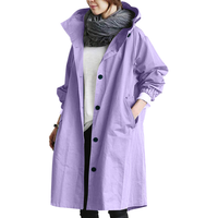 Regenjacke Damen Mit Knopfverschluss | Klassisch & Wetterfest – Lila