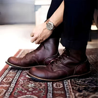 Garrick - Strapazierfähige Vintage-Stiefel – Rot