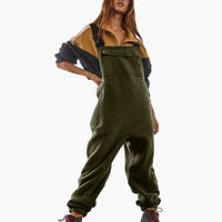 Alina | Verstellbarer Fleece-Overall aus Cordstoff – Grün