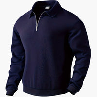 Anton | Vintage Zip-Up Pullover – Blau