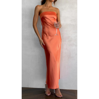 Damen Trägerloses Elegantes Kleid | Maxi – Orange