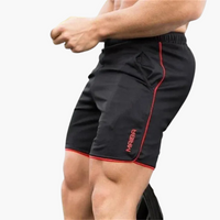 Schnelltrocknende Badeshorts - Herren Schwimmshorts mit Stretch – Schwarzrot