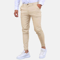 Chinohose für Herren - Slim Fit Stretch-Hose für den Sommerurlaub – Beige