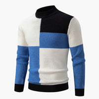 Alexander | Strickpullover – Hellblau / Weiß