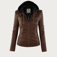Monika™ | Robuste und elegante Lederjacke – Dunkelbraun