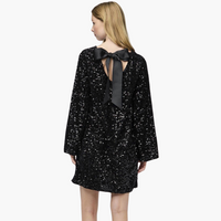 Mini-Kleid für Damen mit Pailletten-Details für besondere Anlässe – Schwarz
