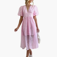 Amber | Elegantes Sommer-Midikleid – Babyrosa